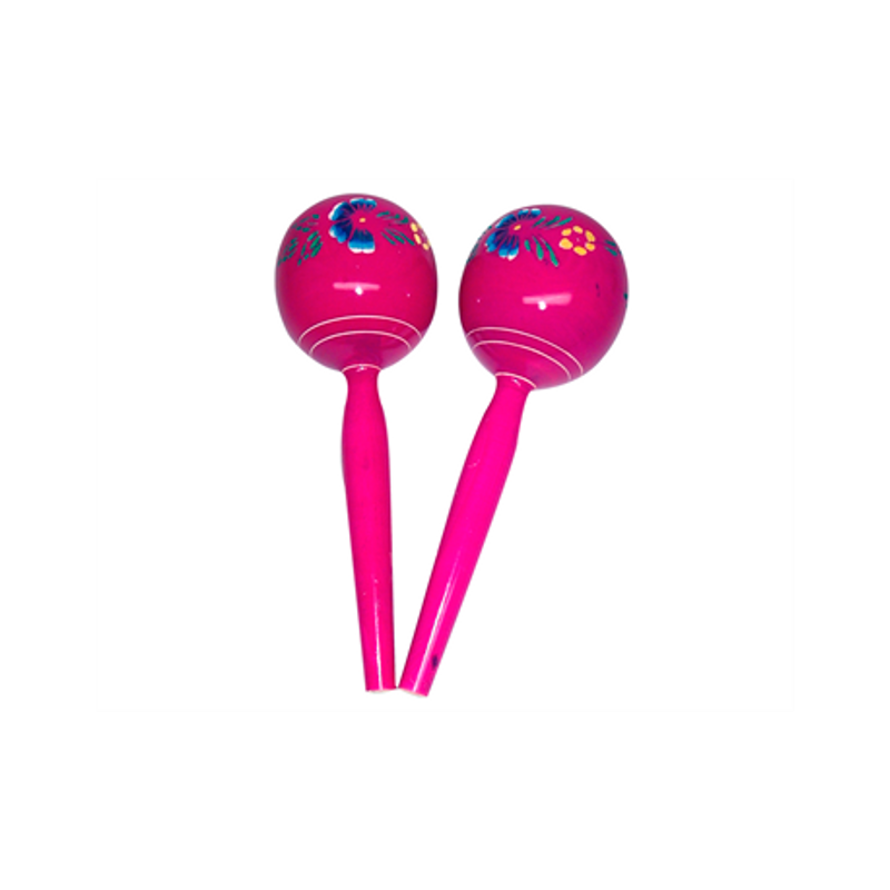 El Cometa - Maracas Madrono Redondas Extragrandes Floreadas Mod.33