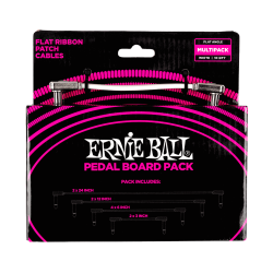 Ernie Ball - Paquete de 10 Cables de Audio para Pedal Board, Blanco Angulado/Angulado Mod.6387